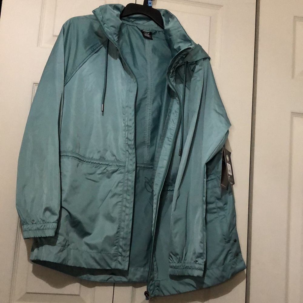 Avia Women’s Commuter Jacket Windbreaker Rain  Blue Green L Large 12-14 NWT